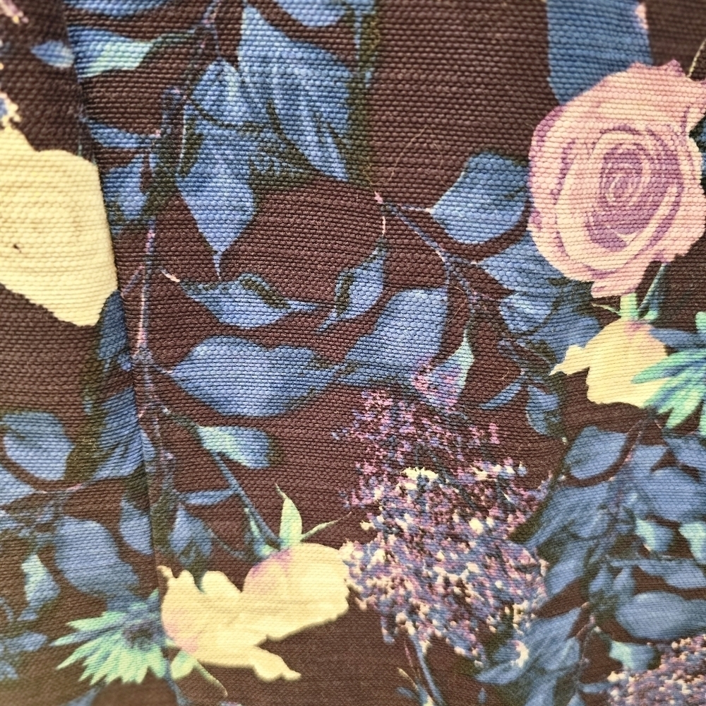Talbots Floral Sheath Dress Size 12 Cotton Blend Purple Blue Short Sleeve Lined - Picture 2 of 12